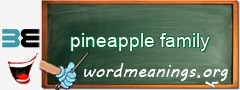 WordMeaning blackboard for pineapple family